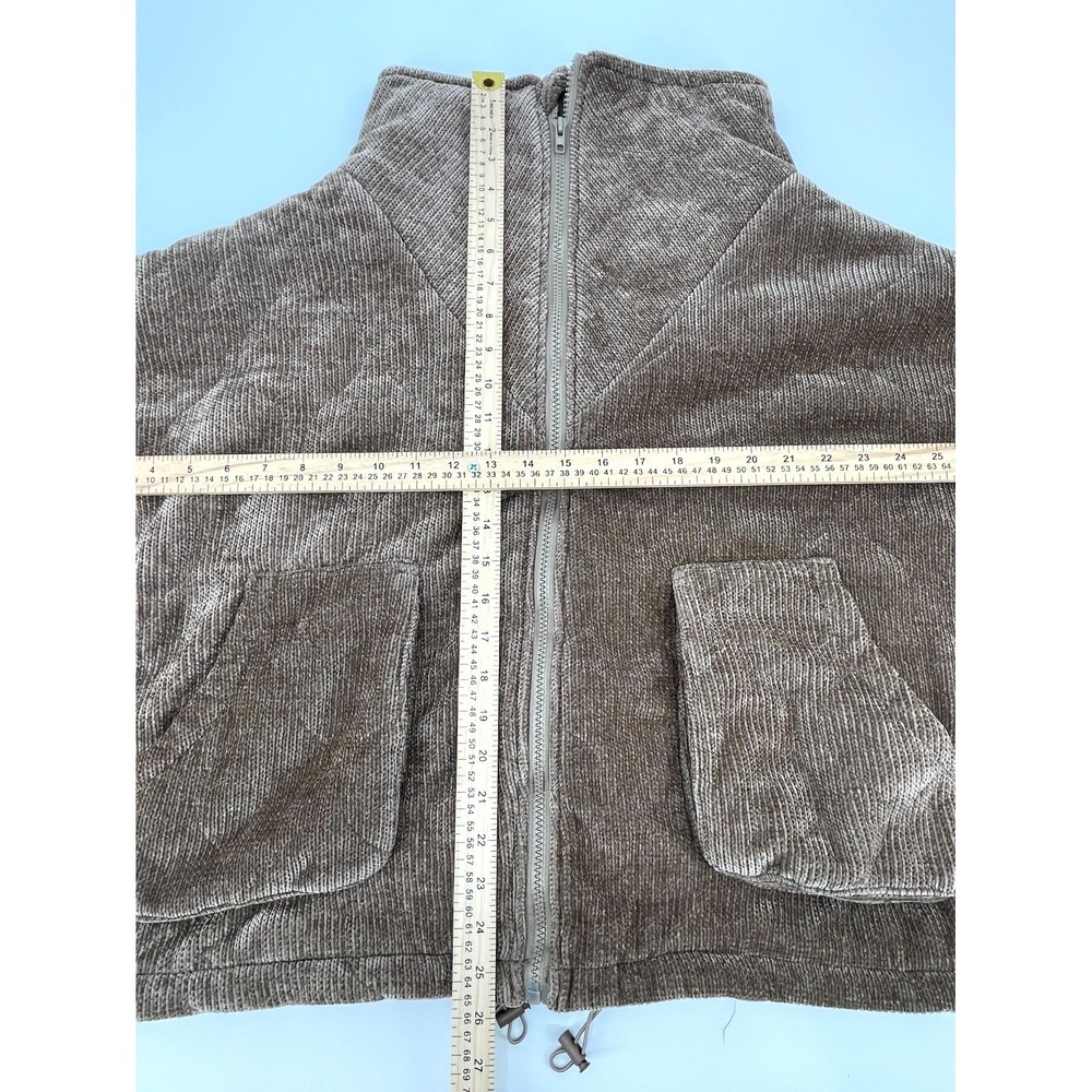 White Birch Black Label Corduroy Jacket Womens Large Tan Lined Mock Neck Zip Up - Picture 9 of 12
